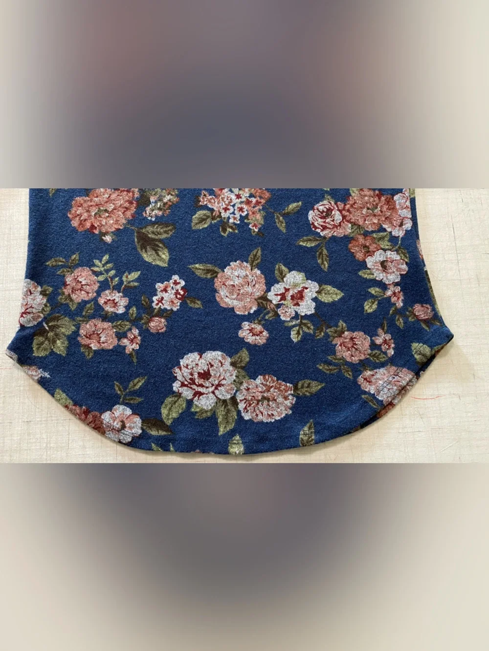 Absolutely Famous Navy Floral Lace-Up Long Sleeve Top - Picture 5 of 11